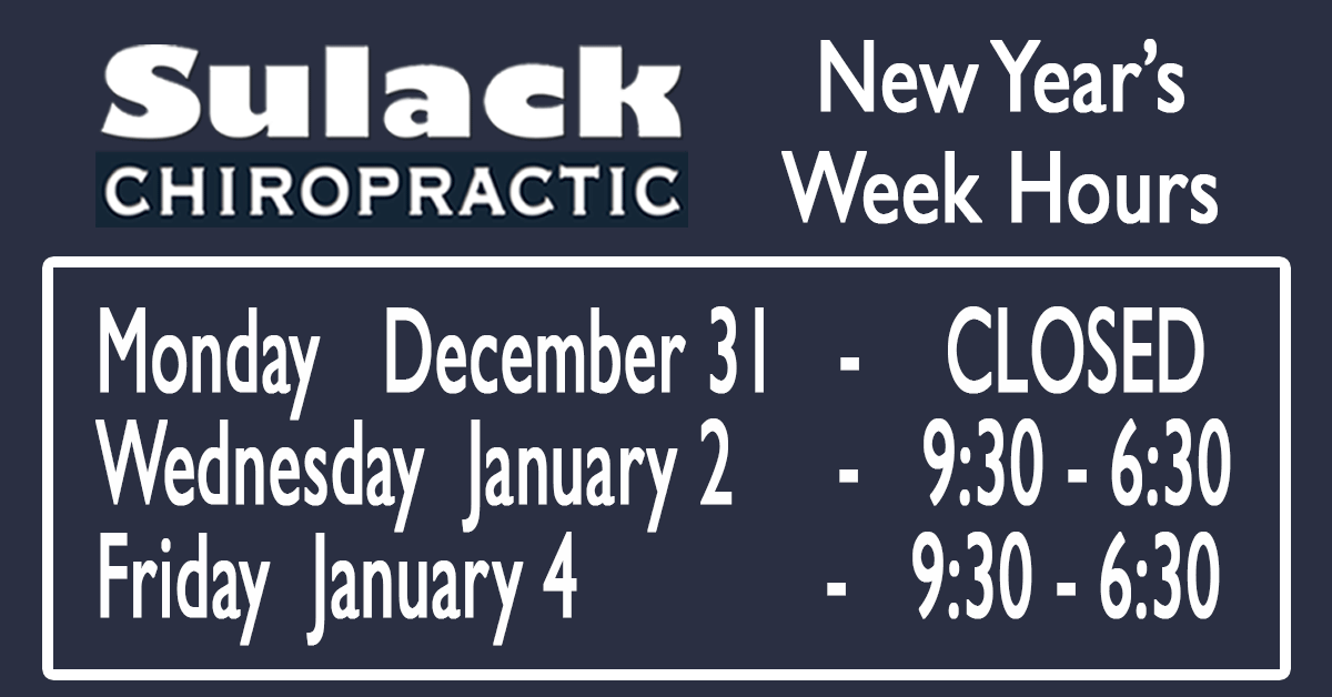 New Year's Week Hours Sulack Chiropractic