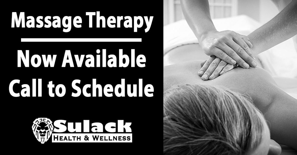 Massage Therapy Available Now